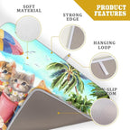 Lovely Cat Dish Drying Mat for Kitchen Counter Holiday Beach Absorbent Coffee - Image 4