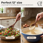 HAKSEN 2PCS Wooden Cooking Spoons, Natural Acacia Wood Kitchen Utensil - Image 2