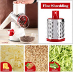 Ourokhome Rotary Cheese Grater Hand Crank, Kitchen Shredder Speed Mandolin - Image 4