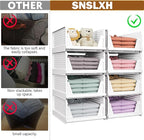SNSLXH 5 Pack Stackable Closet Storage Basket, Space-Saving Clothes Storage - Image 2