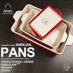 Sweejar Ceramic Bakeware Set, Rectangular Baking Dish - Image 2