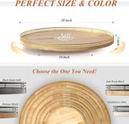 18 Inch Rustic Lazy Susan Turntable – Solid Oak & Iron Wood Rotating Tray - Image 6