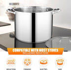 E-far 16 Quart Stainless Steel Stock Pot, Large Heavy Duty Induction Stockpot - Image 5