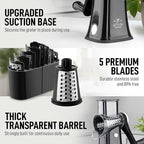 Zulay Kitchen Rotary Cheese Grater 5 Blade Cheese Shredder - Image 7