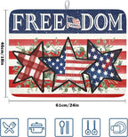 4th of July Dish Drying Mat 24x18 Inch, Patriotic Drying Mat - Image 2