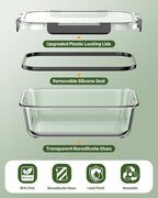 KEMETHY 40 PCS Glass Food Storage Containers - Image 3