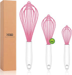 OYV Pink Silicone Whisk, Sealed Waterproof Design Set of 3, Professional by OYV
