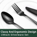EWFEN 24-Piece Black Silverware Set - Image 3