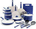 GreenLife Soft Grip 23 Piece Kitchen Cookware Pots and Frying Saucepans Set by GreenLife