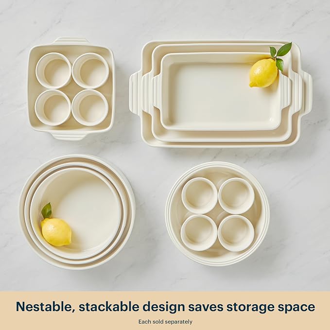 Pyrex 8-Piece, 6oz Ceramic Ramekin Bakeware Set, Nonstick Souffle Oven Pans - Image 5