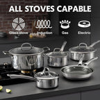 Frying Pans Nonstick with Lid, Hybrid Non Stick 6.5 Quart Saute Braiser pan - Image 4