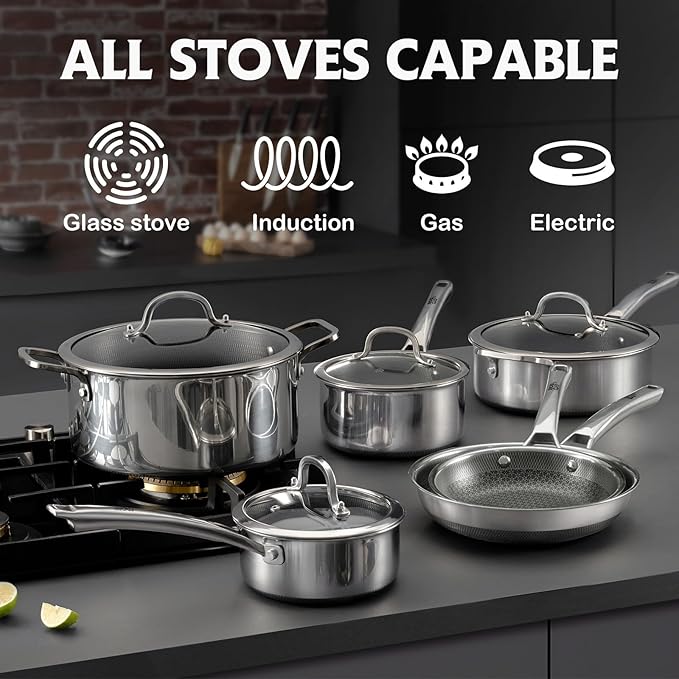 Frying Pans Nonstick with Lid, Hybrid Non Stick 6.5 Quart Saute Braiser pan - Image 4