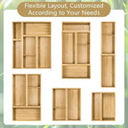 5 Pack Bamboo Drawer Organizer Set - Image 7