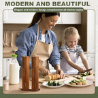 Wooden Salt and Pepper Grinder Set 10 Inch Manual Salt and Pepper Mill - Image 6
