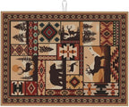 Western Wildlife Geometric Dish Drying Mat by Unknown
