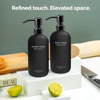 Vine Creations Black Glass Soap Dispenser Set, Dish Soap and Hand Soap - Image 6