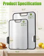 Titanium Cutting Boards for Kitchen, Non Toxic 2-in-1 Cutting Board Double Sided - Image 7