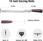 PAUDIN Brisket Knife, 12 Inch Carving Knife Stainless Steel Brisket Slicing - Image 2