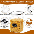 HKJ Chef 4 Pack Large Airtight Food Storage Containers - Image 3