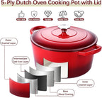 E-far 7QT Enameled Dutch Oven, Cast Iron Dutch Oven Pot - Image 4