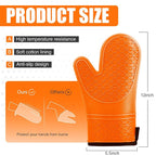 Silicone Oven Mitts, Heat Resistant 2PCS Oven Mitts - Image 2