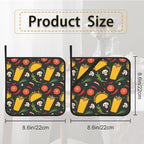 Cartoon Burrito Taco Hot Pepper Pot Holder Set of 2, Heat Resistant Potholders - Image 2