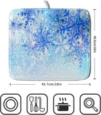 Giwawa 16"x18" Winter Blue Snowflakes Dish Drying Mat Christmas Snow Falling - Image 2