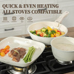 23Pcs Ceramic Cookware Set Non Stick Pots and Pans Set Non Toxic - Image 5