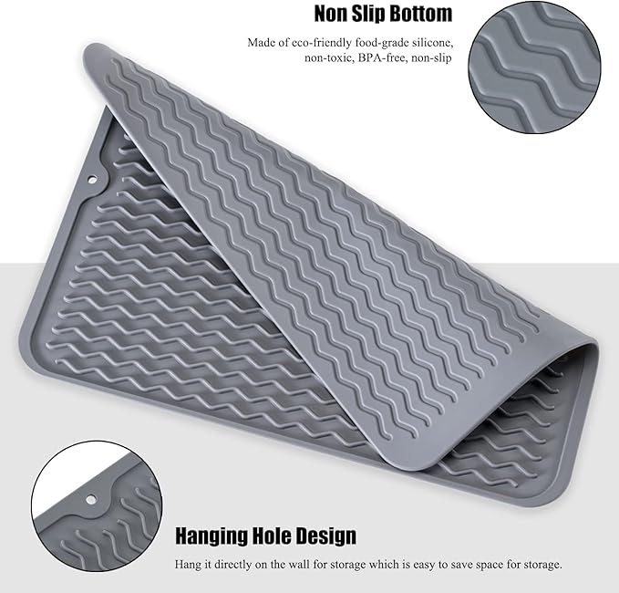 Large 14" x 11" Silicone Dish Drying Mat - Image 6