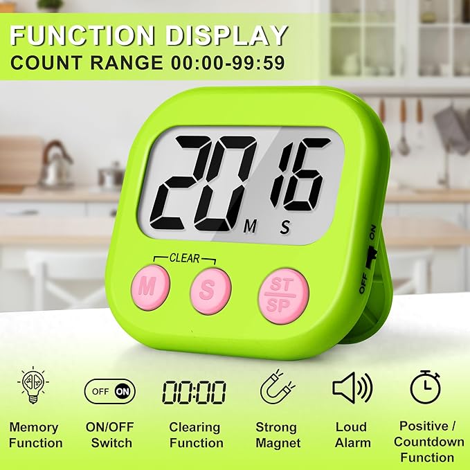 ZILLEEN Classroom Timer for Kids Teachers 6 Pack Digital Timers - Image 4