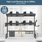 Over The Sink Dish Drying Rack, 3 Tier Adjustable Length Full Stainless Steel - Image 5