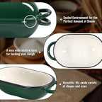 2 QT Oval Dutch Oven for Bread Baking, Enamelled Cast Iron Bread Oven for - Image 6