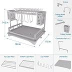 B-Land Dish Drying Rack: 2 Tier Dish Racks - Image 4