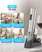 CIRCLE JOY Electric Wine Opener 7-in-1 Stainless Steel Rechargeable Electric - Image 6