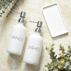 White Dish and Hand Soap Dispenser Set - Image 4