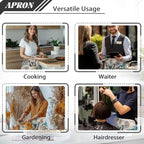 Server Apron with 3 Pockets, Waterproof Oil Waitress Waiter Half Apron - Image 6