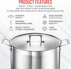 Stainless Steel Stockpot with Lid 20 Quart, Durable 18/8 Stainless Steel - Image 7
