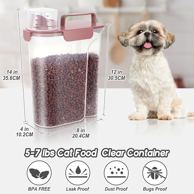 LEAWALK 5Lbs Airtight Cat Dog Food Storage Container - Image 4