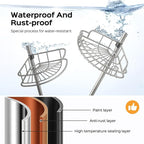 HAMITOR Corner Shower Caddy Tension Pole: 4-Tier Rust-Resistant Adjustable - Image 2