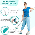 Shower Scrubber with Long Handle, Bathroom Tub and Tile Cleaning Tool with 6 - Image 2