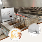 Ferraycle 2 Pack 20-1/2" W x 18" H 304 Stainless Steel Fryer Splash Guard - Image 5