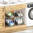 Delamu 2-Tier Under Sink Organizers and Storage, Pull Out Kitchen Pantry - Image 6