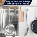 Newness Slotted Spoon, 304 Stainless Steel Widen Skimmer - Image 5