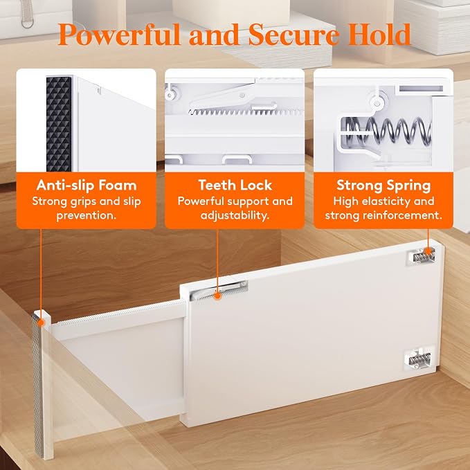 Lifewit 10 Pack 6" High Drawer Dividers 34-56cm/13.5-22" Adjustable Drawer - Image 3