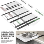 Seinloes 2 Pack Pull Out Cabinet Organizer 18" Deep, Full Extension 3 Slide - Image 3
