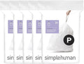 simplehuman Code P 100 Count Custom Fit Liners, Drawstring Kitchen Trash Bags by Simplehuman