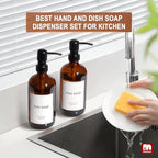 GMISUN Amber Glass Soap Dispenser, 4 Pack Bathroom Hand Soap Dispensers - Image 6