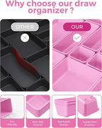 BiuLeon 25 PCS Plastic Drawer Organizers Set, 4-Sizes Vanity and Makeup - Image 5