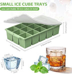 Silicone Ice Cube Tray with Locks Lids, Easy Release Flexible 15 Square Ice - Image 2