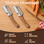 Zero Snag Wooden Peeler, Premium Vegetable Peeler - Image 3